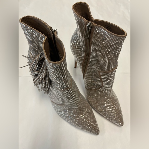 Jessica Simpson‎ Silver Rhinestone Paegye Ankle Boots Sz. 12 - Picture 3 of 8